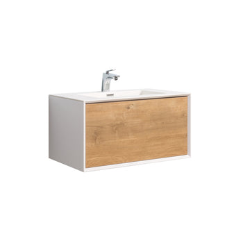Frula 30 - OAK WALL MOUNT BATHROOM VANITY